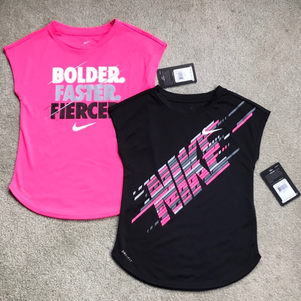 NIKE GIRLS SHORT SLEEVE TEES - SET OF TWO